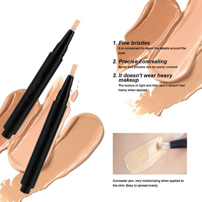 Dulorantocosh Professional Full Coverage Concealer Pencil | Waterproof Matte Foundation Stick for Dark Circles, Acne Marks & Blemishes | 2-in-1 Brightening & Contour Makeup Pen
