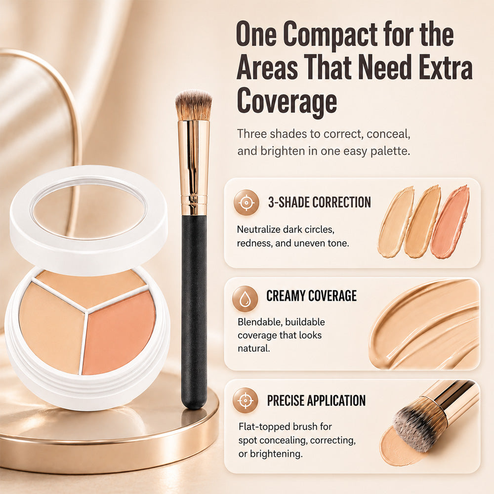 ⭐Dulorantocosh® 3-Color Full Coverage Concealer | Hydrating Coverage That Looks Like Skin