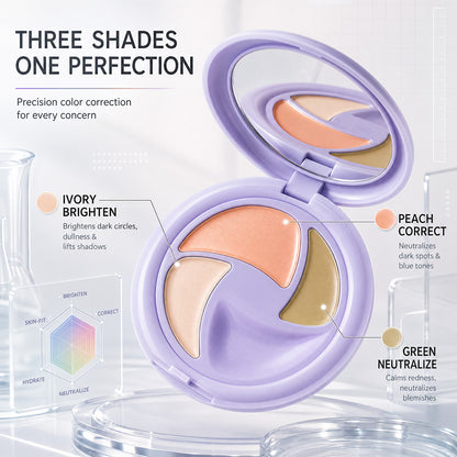Dulorantocosh® 3-Color Full Coverage Concealer Palette – Covers Dark Circles, Acne Marks, Fine Lines & Age Spots