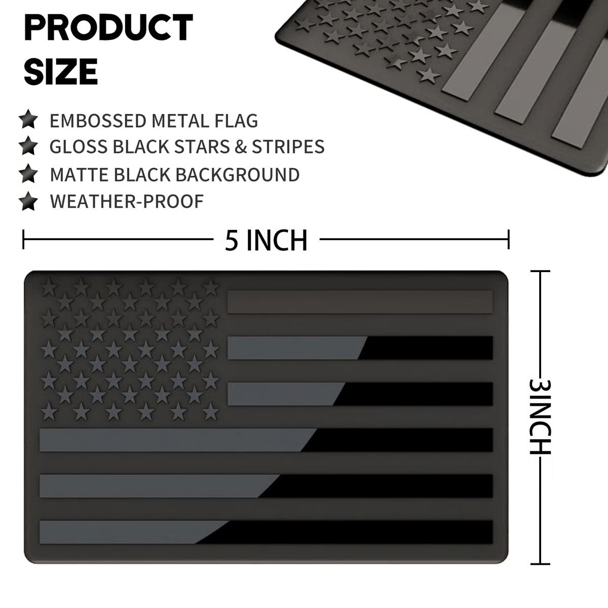 Dulorantocosh.com® 3D American Flag Emblem Decal - Aluminum Alloy Material (Not Plastic)