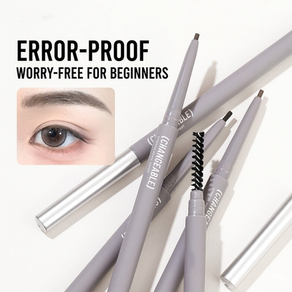 Dulorantocosh Professional Dual-Ended Eyebrow Pencil - Rotating Fine Tip for Precise Contouring - Natural Mist Matte Finish & Long-Lasting Pigment for Voluminous Brows
