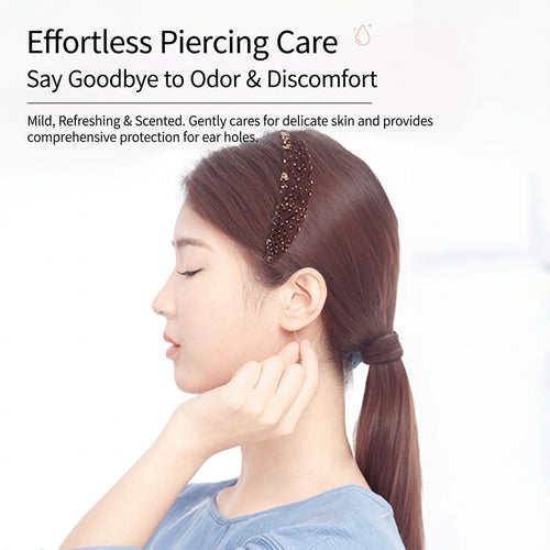 Dulorantocosh Ear Piercing Cleaning Kit - Ultra-Fine Piercing Floss with Odor Removal Solution, Ear Hole Cleaner for Earwax & Debris, Anti-Clogging & Disinfecting Ear Care for Women