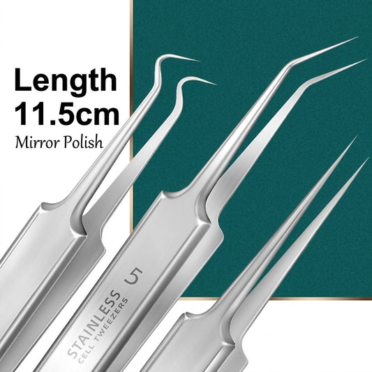 Dulorantocosh Stainless Steel Acne Pimple Cell Extractor Kit Blackhead Removal Tool Tweezer
