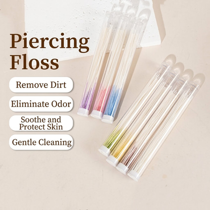 Dulorantocosh Ear Piercing Cleaning Kit - Ultra-Fine Piercing Floss with Odor Removal Solution, Ear Hole Cleaner for Earwax & Debris, Anti-Clogging & Disinfecting Ear Care for Women