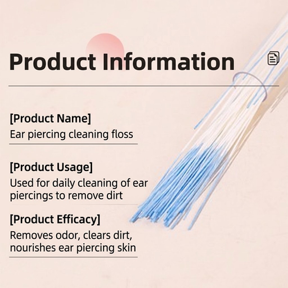 Dulorantocosh Ear Piercing Cleaning Kit - Ultra-Fine Piercing Floss with Odor Removal Solution, Ear Hole Cleaner for Earwax & Debris, Anti-Clogging & Disinfecting Ear Care for Women